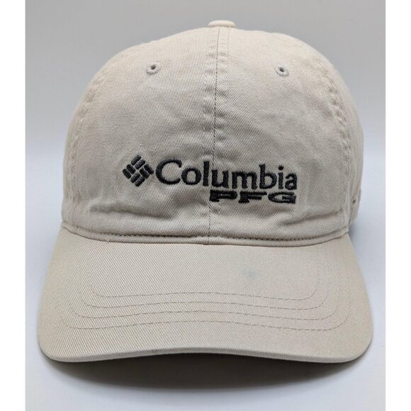 Columbia PFG Hat Cap Strap Back OSFM Unisex Khaki Tan Beige Fishing Hiking - Picture 2 of 5